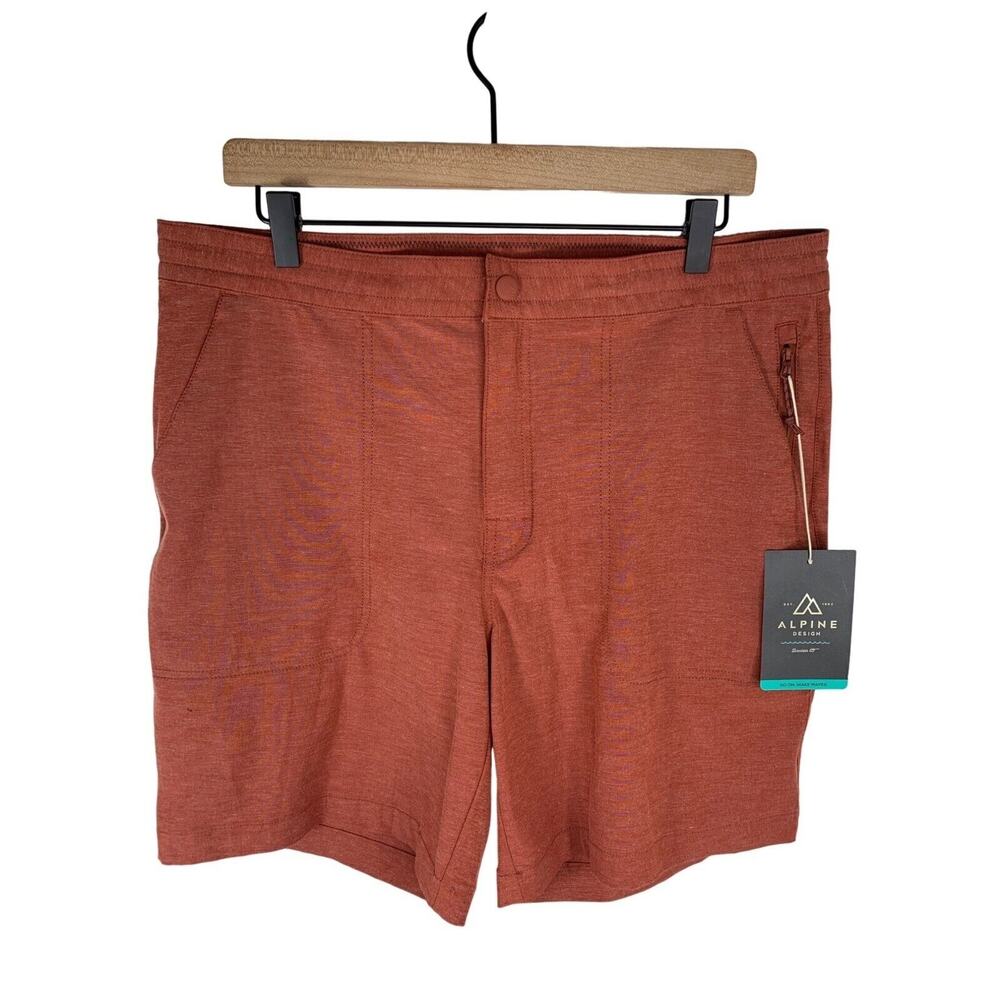 Alpine Design Mens Rust Shorts Size 36 With Zip & Button Closure